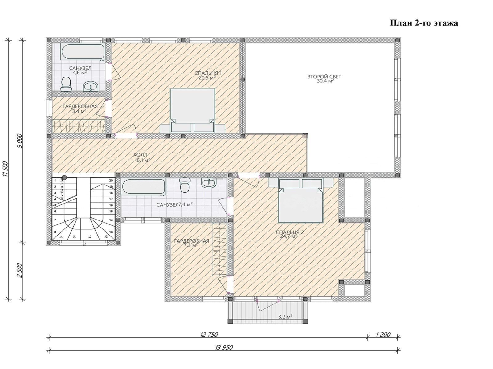 План 2 этажа